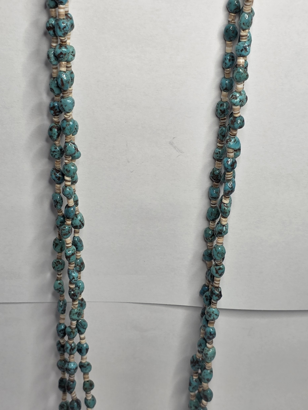 Multi-Strand Turquoise Bead Necklace with Cream Accents - Women Jewelry - Picture 5 of 5